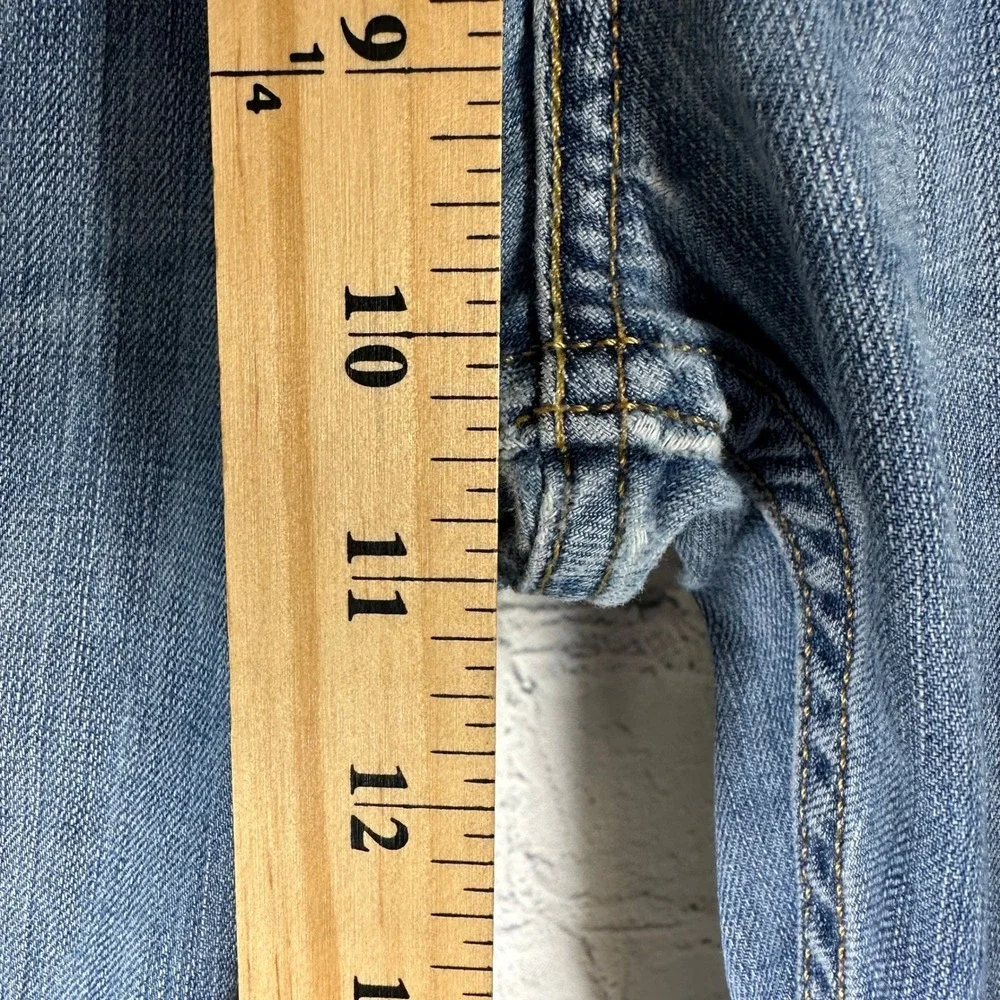 Levi Strauss 527 Bootcut Jeans Mens 34x30 Light Wash Distressed‎ Blue Denim